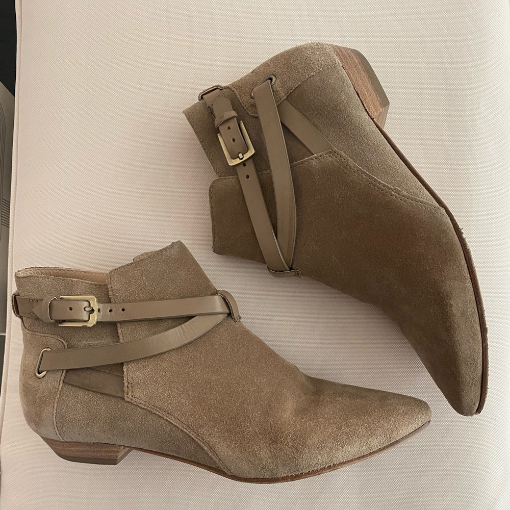 Belle Sigerson Morrison Camel Suede Strappy booties
